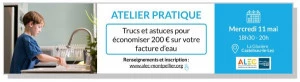 Affiche CAFÉ CLIMAT : Trucs et astuces pour économiser 200€ sur votre facture d'eau