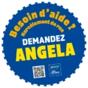 Affiche Marche dans le centre ville d'Alès sur un parcours relayant les points "Demandez ANGELA" dispositif d'aide pour les victimes de harcèlement de rue