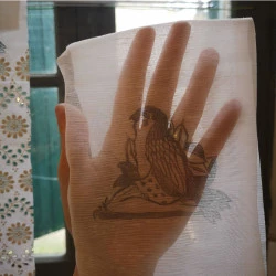Le Philosophe - Linogravure sur tissu/2020 - Poli Quiroga 