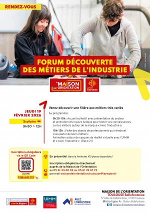Affiche Forum découverte des métiers de l'industrie (Public scolaire)