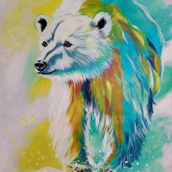 Ours solaire* - Acrylique sur toile 80cm x 60cm - Nessboop 