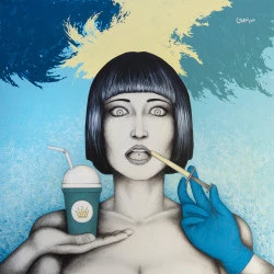 La reine - 2021, Acrylique sur toile, 120x120cm - Oktay Kočan 