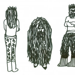 Que personne aujourd'hui ne détourne le regard ( série Le piège) - feutre sur papier - 2020 - 17x24cm - Valérie du Chéné 