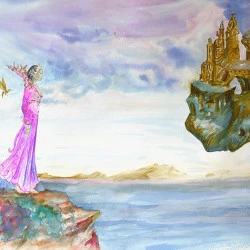 Phantasia Shakespeare - Aquarelle extraite du roman graphique "AmuseZ, les muses de A à Z" - Christophe Dougnac 