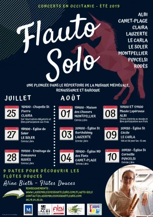 Affiche Flauto Solo Été 2019 - Aline Bieth - Claira