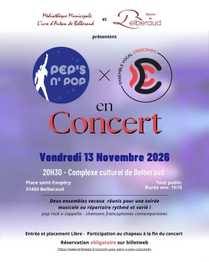 Affiche CONCERT ENSEMBLES VOCAUX PEP'S N'POP & CRESCENDO
