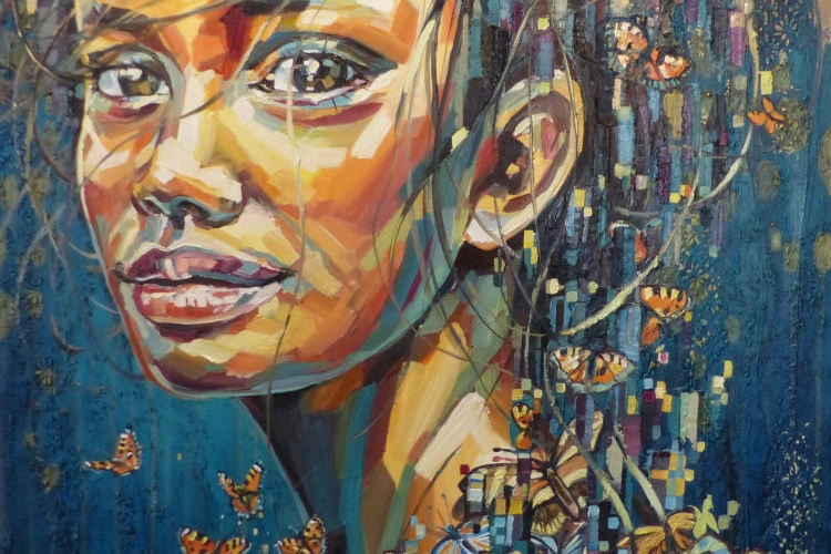 Vanessa - huile sur toile -80cmx80cm