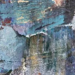 Bleus de roche - huile sur toile 60x60 2019