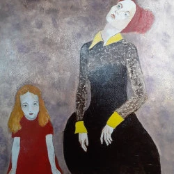 Féminin pluriel - huile sur bois, 80x80cm, 2026