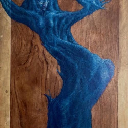 La dryade - Crayon de couleur sur panneau de bois