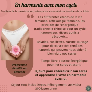 Affiche Séjour "En harmonie avec mon cycle"