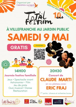 Affiche Total Festum avec concert de Claude Marti et Eric Fraj