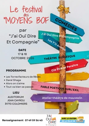 Affiche Le FESTIVAL DES MOYENS BOFS festival de théâtre amateur