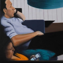 de la série "Moments de vie" - peinture à l'huile sur toile, dimensions 40 x 40 cm, appartient à une série d'une vingtaine de peintures - MFGagneraud 