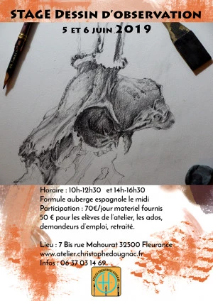 Affiche stage dessin d'observation