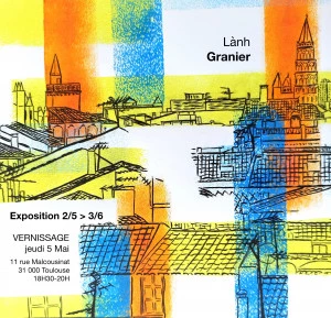 Affiche "Toits Toulouse" : une exposition de dessin et de peinture