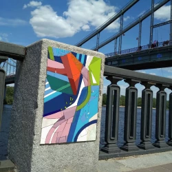 Flore 3 - Mosaïque en carreaux de céramique. Décoration extérieure