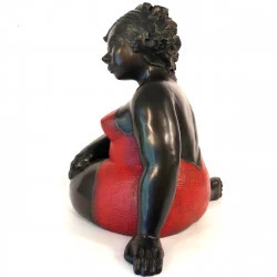Sculpture bronze, Je vous attendais - Bronze à la cire perdue, hauteur 26 cm, Je vous attendais, 2007, signée, numérotée, cachet de la fonderie - Michelle Peyre dite Mimi 