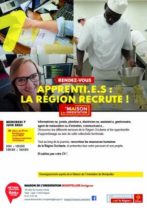 Affiche Apprenti.e.s : La Région recrute !