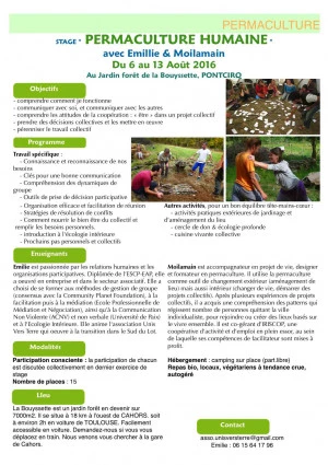 Affiche Permaculture Humaine - Initiation