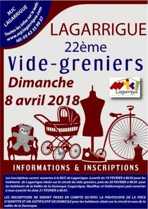 Affiche 22ème vide-greniers de Lagarrigue