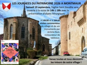 Affiche Visite guidée du village et de l'église Saint Baudile