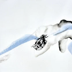 La vague - Encre sur papier aquarelle