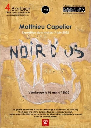 Affiche "Noir d'os" exposition de Matthieu Capelier