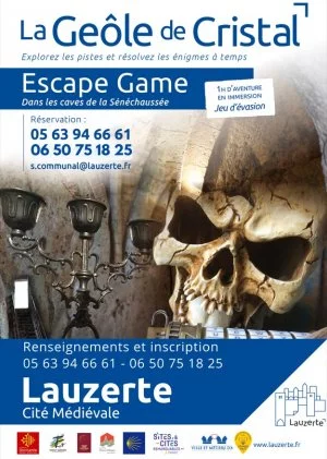 Affiche Escape Game : Titre la geôle de cristal
