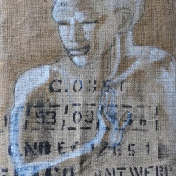 Couleur Café - Encres sur jute, 70 x 50 cm - Sylvie Seigneuret 