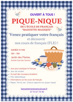 Affiche Pique-nique pour parler français !