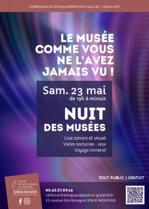 Affiche Nuit immersive au musée entre archéologie, sons et lumières ! 
