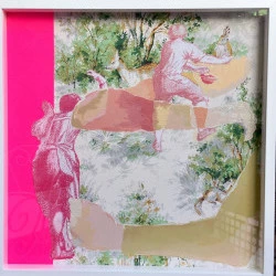 Centre vide - Acrylique et sérigraphie sur tapisserie 53 x x53 cm - 500 