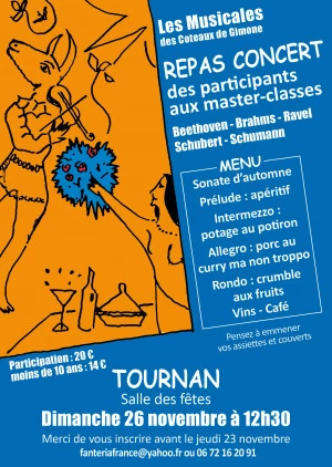 Affiche Repas concert des Musiciens ayant suivi les Master Classes