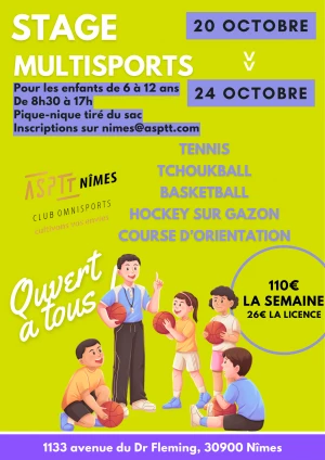 Affiche Stage multisports 20 au 24 octobre 2025