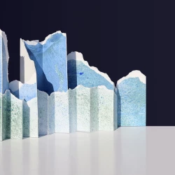 La mer - Leporello - Pigments et eau sur papier marouflé, calque