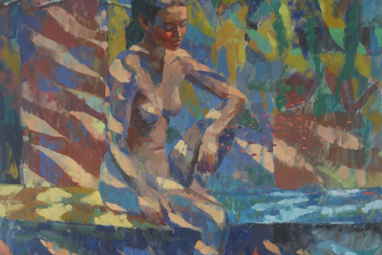 Kelp and Other Forms of Life II - huile sur papier Fabriano 110 x 75.5 cm (2024) - Ben Brotherton 