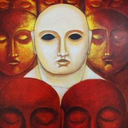 Rue - Acrylique sur médium 101X90 cm - C . Cambe 