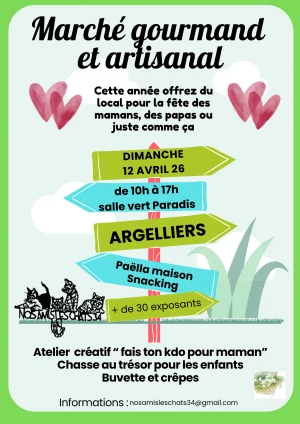 Affiche Marché Artisanal et gourmand 4eme édition Argelliers 34380