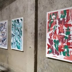 Papiers Peints - Série de douze peintures, peinture acrylique, toile non tendue, 70 cm x 120 cm, 2017. - Valentin Viven 