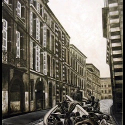 Égalité : La patera - 153 x 110 cm, technique mixte sur panneau, 2015