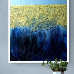 abstraction - huile sur toile, poudre de marbre 2020