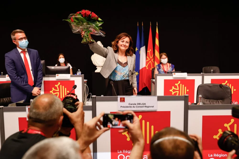 Carole Delga est élue présidente de la Région Occitanie / Pyrénées-Méditerranée par 109 voix