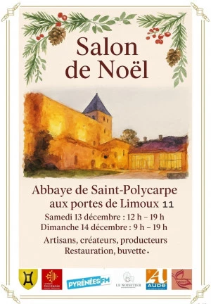 Affiche Salon de Noël à l'Abbaye de Saint-Polycarpe 