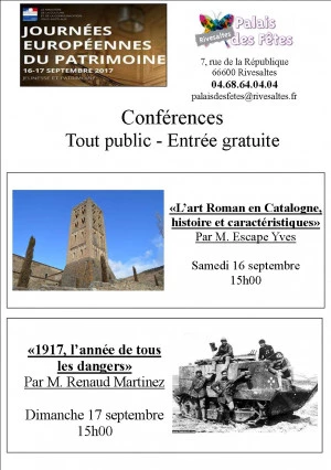 Affiche Journées Européennes du Patrimoine 2017 « 1917, l'année de tous les dangers » M. Renaud Martinez