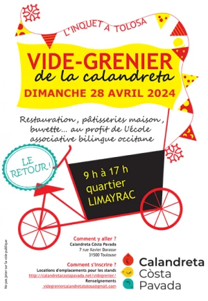 Affiche Vide Grenier de la Calandreta Costa Pavada