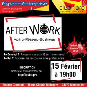 Affiche Afterwork Club LR de Février 