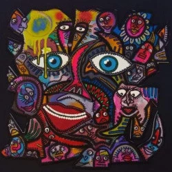 TÊTE SQUATTEE - Toile 40x40