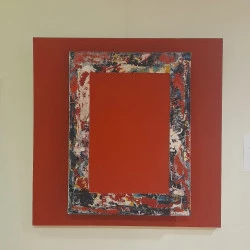 Tableau ZERO - toile présentoir d'une toile enchassée . peinture de technique mixte