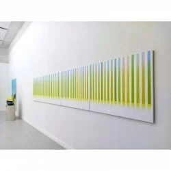 Sans titre pour l'exposition "Le vert est une couleur inutile" CIAM La Fabrique - acrylique sur toile 86 x 464 cm 2023 - Catherine Branger 